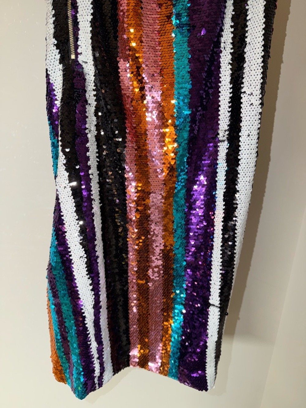 Gracia Multi-Color Sequin Striped Pencil Skirt - Vibrant Glam - Size Large - Picture 5 of 15